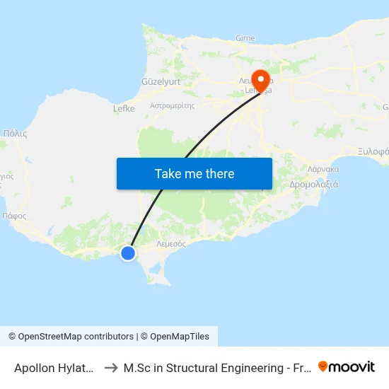 Apollon Hylates Sanctuary to M.Sc in Structural Engineering - Frederick University Cyprus map