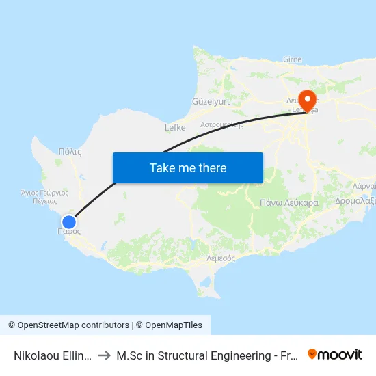 Nikolaou Ellina - 8th Stop to M.Sc in Structural Engineering - Frederick University Cyprus map