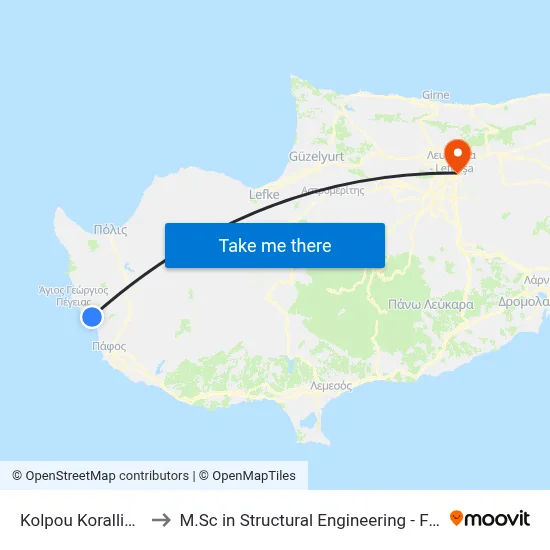 Korallion Gulf Avenue - Lysis to M.Sc in Structural Engineering - Frederick University Cyprus map