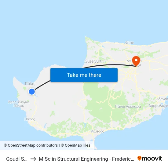 Goudi Square to M.Sc in Structural Engineering - Frederick University Cyprus map