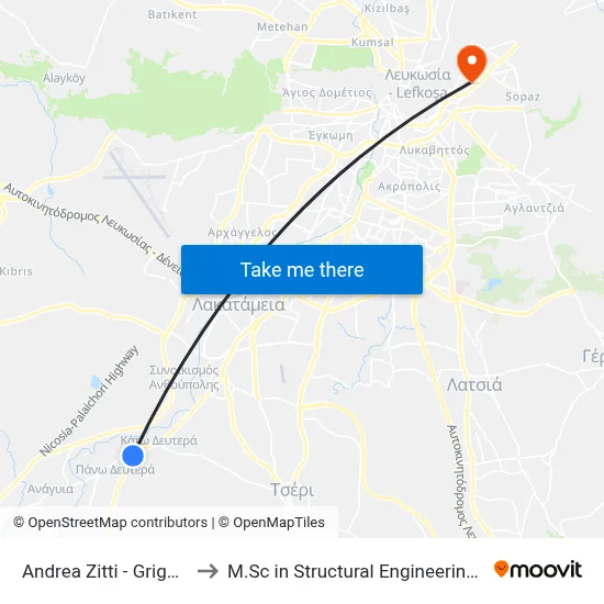 Andrea Zitti - Grigori Afxentiou Avenue to M.Sc in Structural Engineering - Frederick University Cyprus map