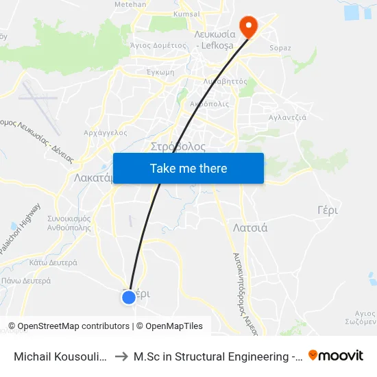 Michail Kousoulidis - Doros Loizou to M.Sc in Structural Engineering - Frederick University Cyprus map