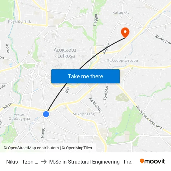 Niki - John Kennedy to M.Sc in Structural Engineering - Frederick University Cyprus map