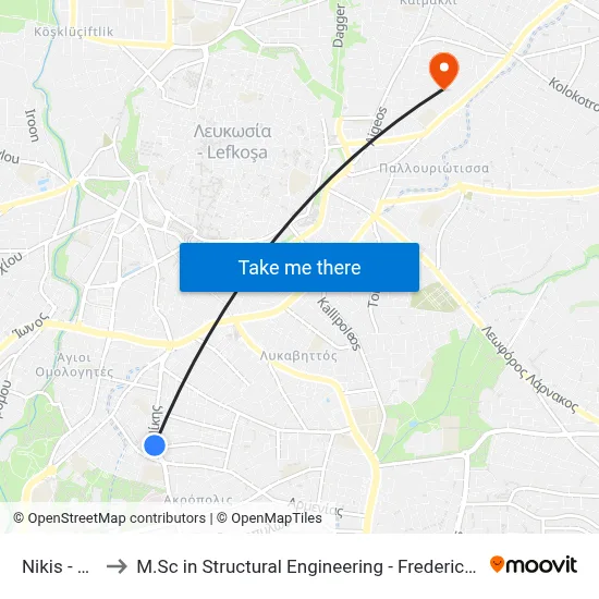 Nikis - Kasou to M.Sc in Structural Engineering - Frederick University Cyprus map