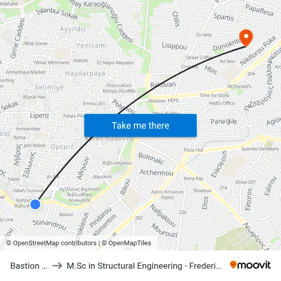 Bastion Davila to M.Sc in Structural Engineering - Frederick University Cyprus map