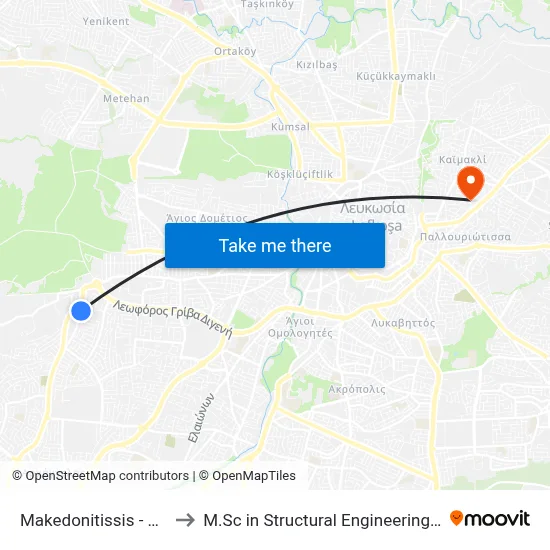 Makedonitissis - School For the Deaf to M.Sc in Structural Engineering - Frederick University Cyprus map