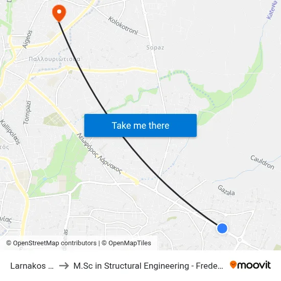 Larnaca - Elysium to M.Sc in Structural Engineering - Frederick University Cyprus map
