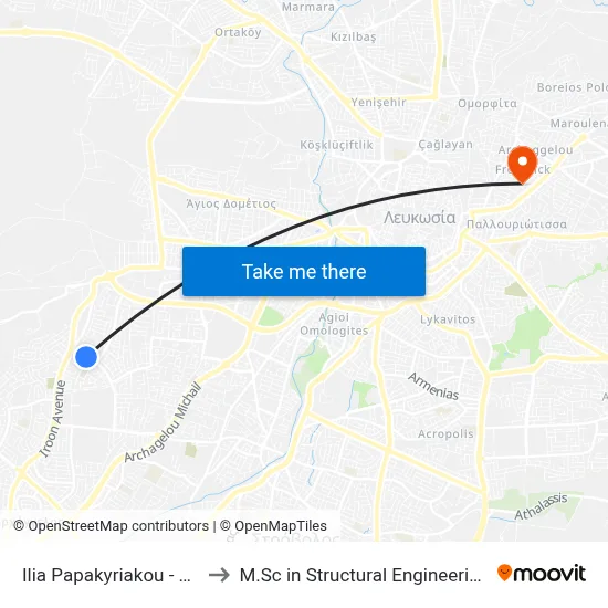 Ilia Papakyriakou - Prodromou Xenofontos to M.Sc in Structural Engineering - Frederick University Cyprus map