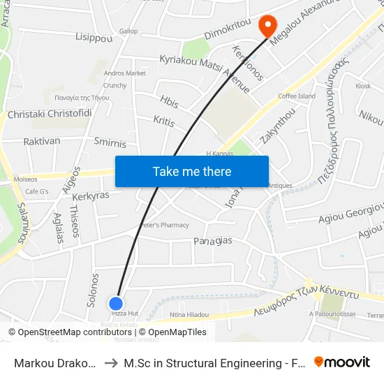 Markou Drakou - Aristeidou to M.Sc in Structural Engineering - Frederick University Cyprus map