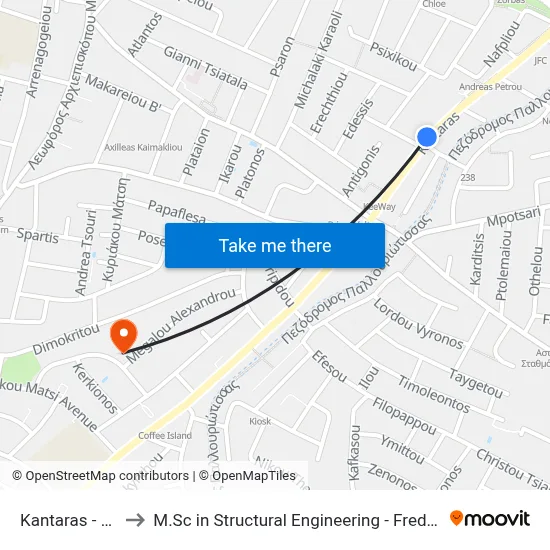 Kantaras - Evagorou to M.Sc in Structural Engineering - Frederick University Cyprus map