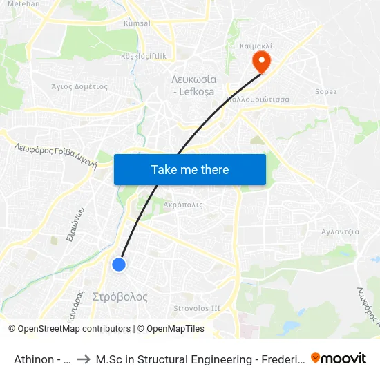 Athinon - Orpheus to M.Sc in Structural Engineering - Frederick University Cyprus map