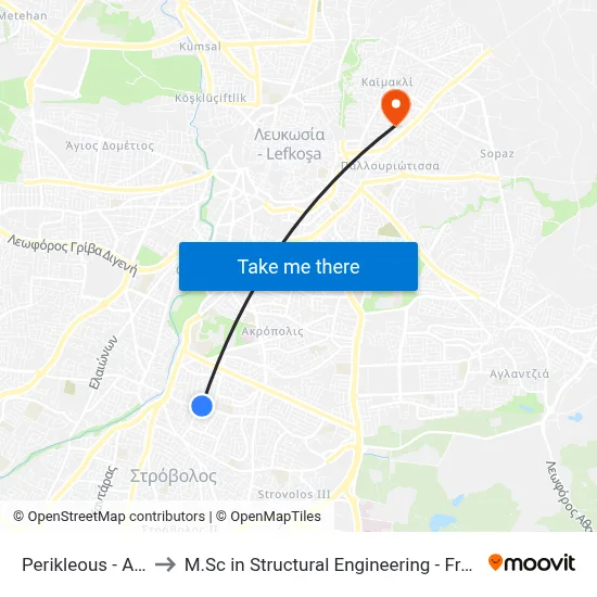 Perikleous - Androkleous to M.Sc in Structural Engineering - Frederick University Cyprus map
