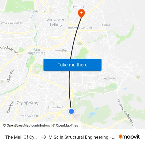 The Mall of Cyprus - Verginas to M.Sc in Structural Engineering - Frederick University Cyprus map