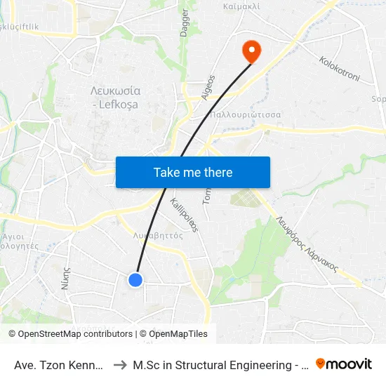 Ave. Tzon Kennenty - Esperidon to M.Sc in Structural Engineering - Frederick University Cyprus map