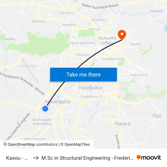 Kasou - Aegean to M.Sc in Structural Engineering - Frederick University Cyprus map