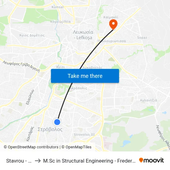 Stavrou - Aitolon to M.Sc in Structural Engineering - Frederick University Cyprus map