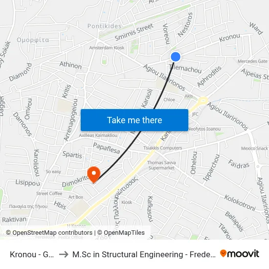 Kronou - Gortynias to M.Sc in Structural Engineering - Frederick University Cyprus map