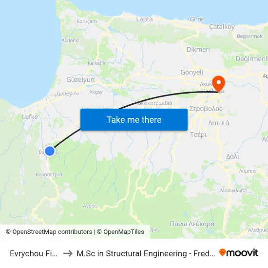 Evrychou Fire Station to M.Sc in Structural Engineering - Frederick University Cyprus map