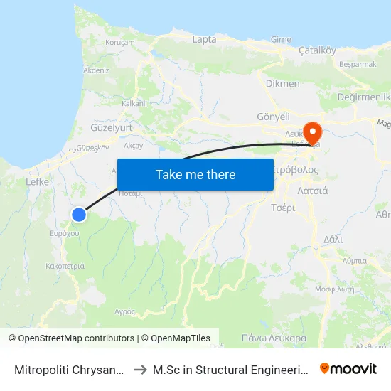 Mitropoliti Chrysanthou Sarigianni - Atsas to M.Sc in Structural Engineering - Frederick University Cyprus map