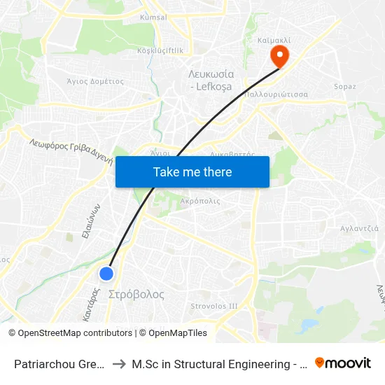 Patriarchou Gregoriou - Argous to M.Sc in Structural Engineering - Frederick University Cyprus map