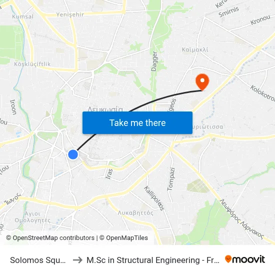 Solomos Square Alighting to M.Sc in Structural Engineering - Frederick University Cyprus map