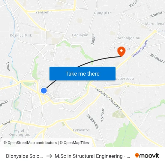Dionysios Solomos Square C to M.Sc in Structural Engineering - Frederick University Cyprus map