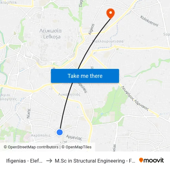 Ifigenias - Eleftheroupoleos to M.Sc in Structural Engineering - Frederick University Cyprus map