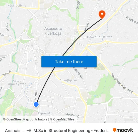 Arsinois - Nikis to M.Sc in Structural Engineering - Frederick University Cyprus map