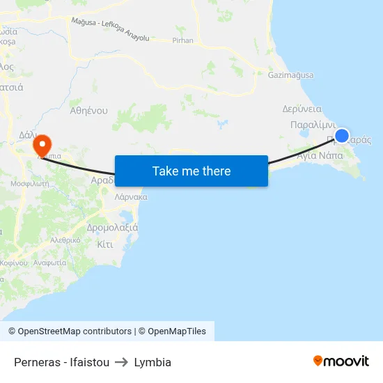 Perneras - Ifaistou to Lymbia map
