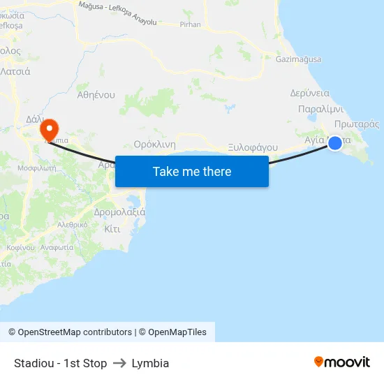 Stadiou - 1st Stop to Lymbia map