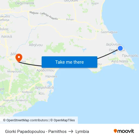 Giorki Papadopoulou - Parnithos to Lymbia map