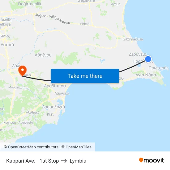 Kappari Avenue - 1st Stop to Lymbia map