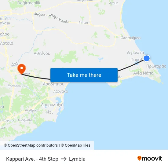 Kappari Ave. - 4th Stop to Lymbia map