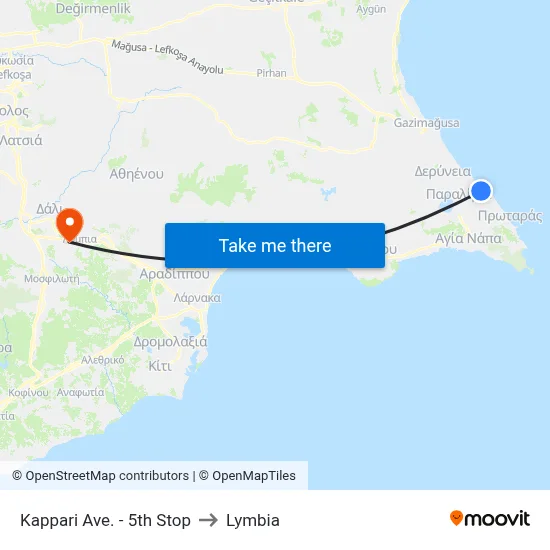Kappari Ave - 5th Stop to Lymbia map