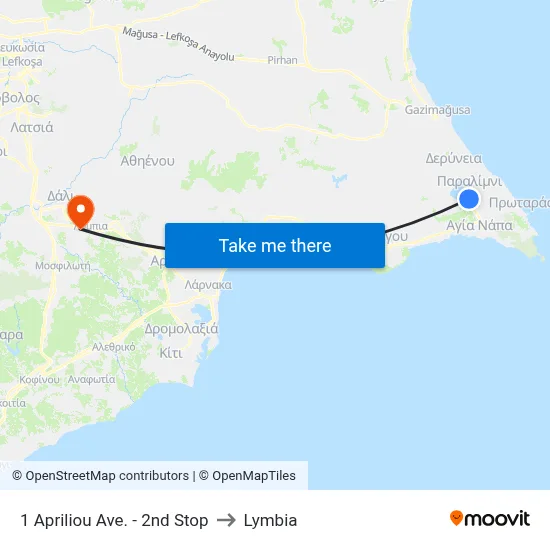 1 Apriliou Ave. - 2nd Stop to Lymbia map