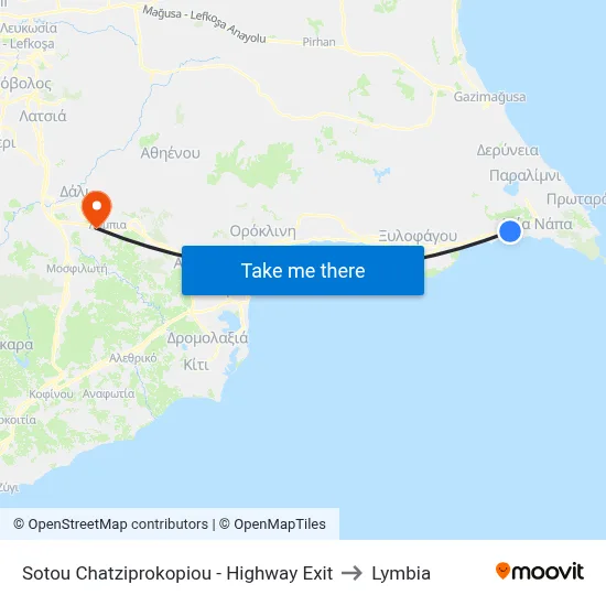 Sotou Chatziprokopiou - Highway Exit to Lymbia map
