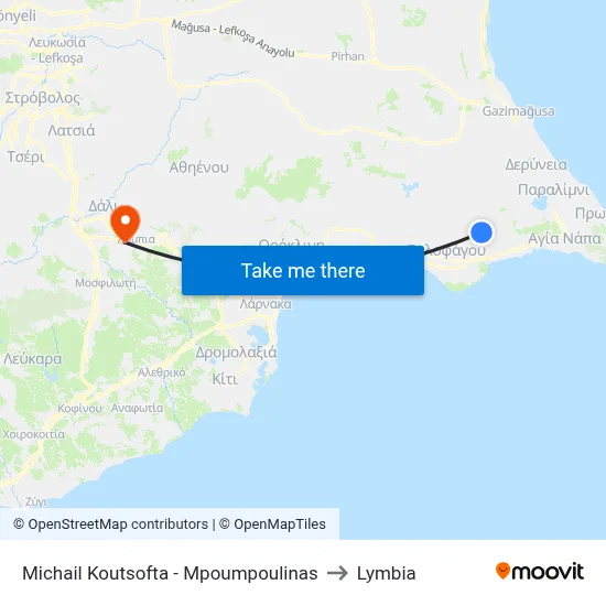 Michail Koutsofta - Mpoumpoulinas to Lymbia map