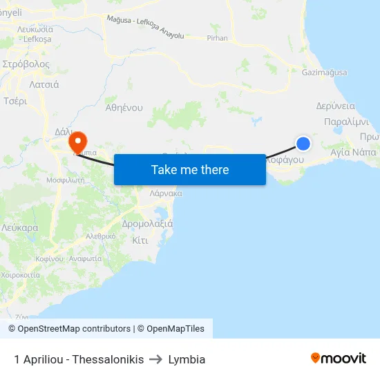 1 Apriliou - Thessalonikis to Lymbia map