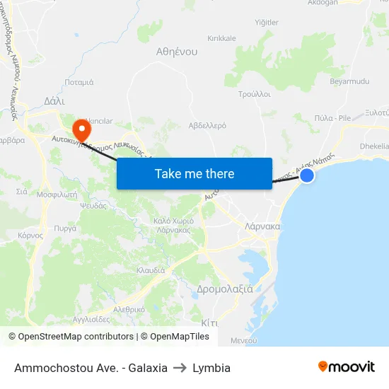 Ammochostou Ave. - Galaxia to Lymbia map