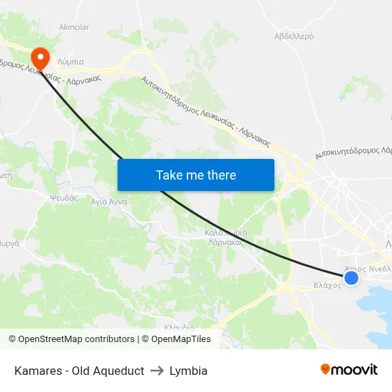 Kamares - Old Aqueduct to Lymbia map