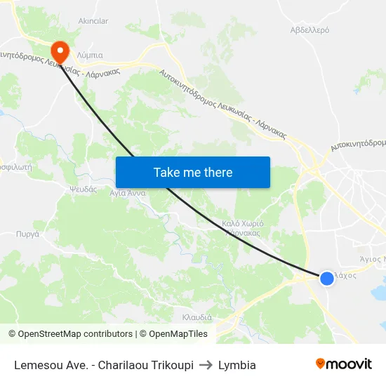 Lemesou Ave. - Charilaou Trikoupi to Lymbia map