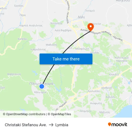 Christaki Stefanou Ave. to Lymbia map