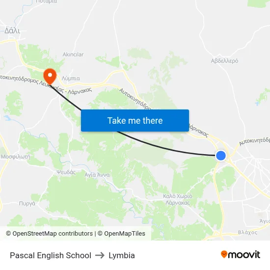 Pascal English School to Lymbia map