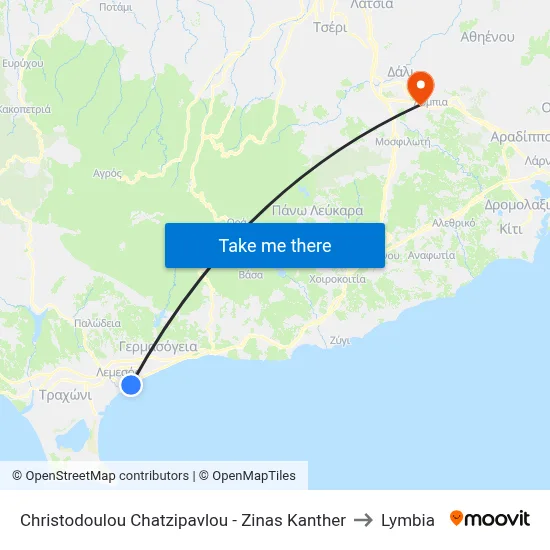 Christodoulos Chatzipavlou - Zina Kanther to Lymbia map