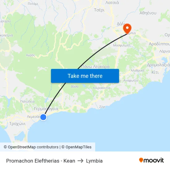 Promachon Eleftherias - Kean to Lymbia map