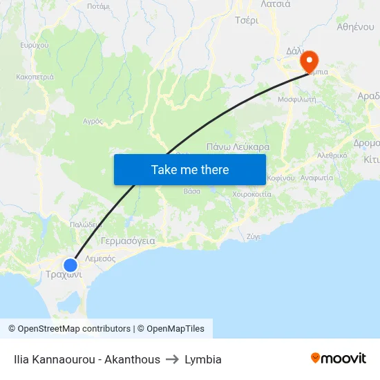 Ilia Kannaourou - Akanthous to Lymbia map