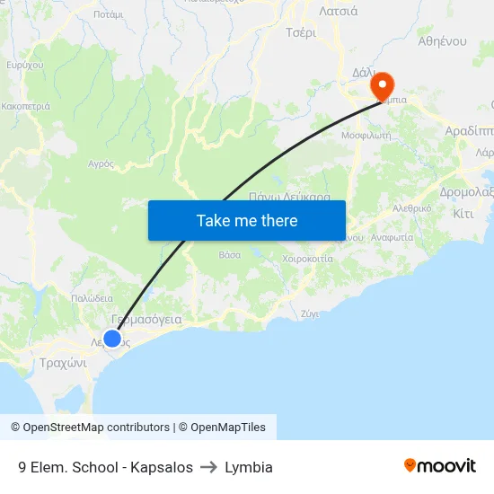 9 Elem. School - Kapsalos to Lymbia map