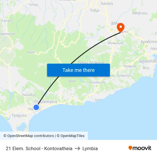 21 Elem. School - Kontovatheia to Lymbia map