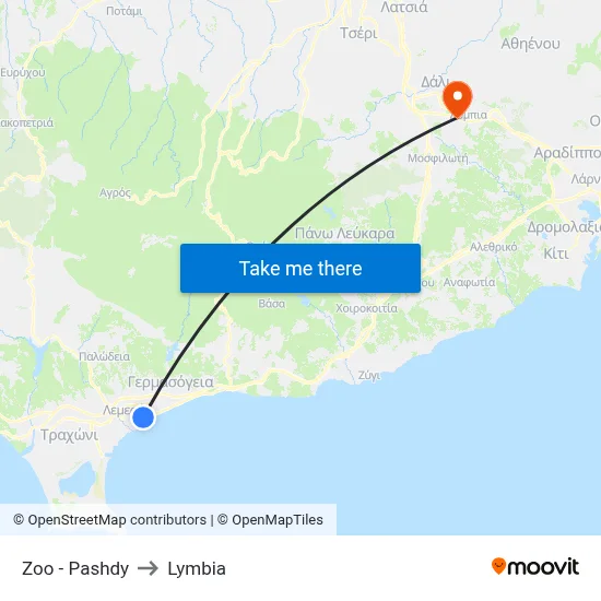 Zoo - Pashdy to Lymbia map