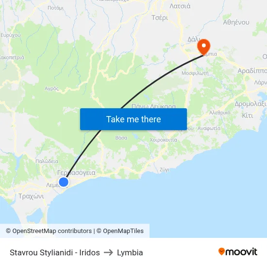 Stavros Stylianides - Iridos to Lymbia map